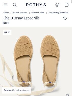 Rothy's D'Orsay Espadrille in Tan